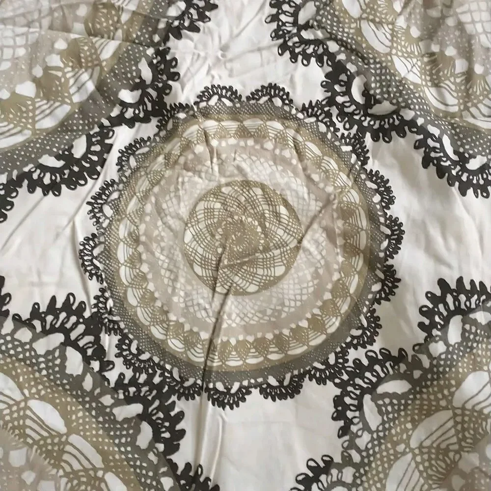 Ikea Lyckoax Full Double Duvet Cover Cream Cream Beige Black Mandalas Medallions